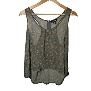 Ecko Unlimited Floral Sheer High-Low Tank Top Size Large